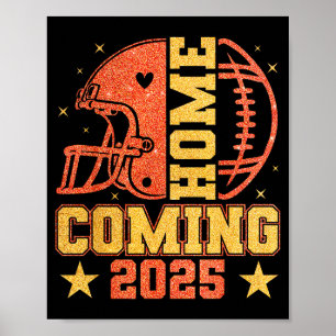 Homecoming 2025 Hoco Football Mama Girl Orange Gol Poster
