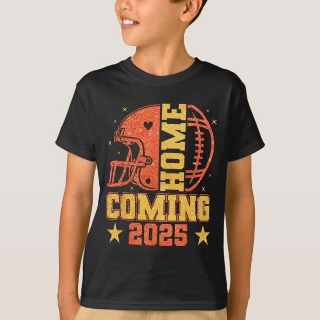 Homecoming 2025 Hoco Football Mama Girl Orange Gol T-Shirt (Front)