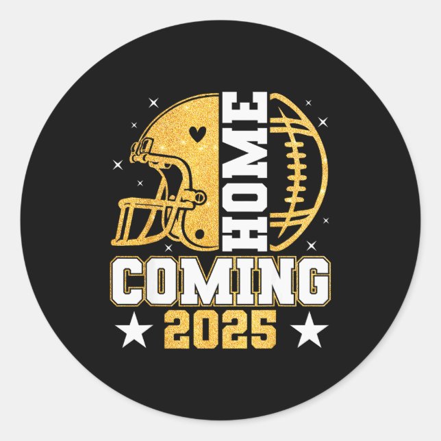 Homecoming 2025 Hoco Football Mom Mama Girl Footba Classic Round Sticker (Front)