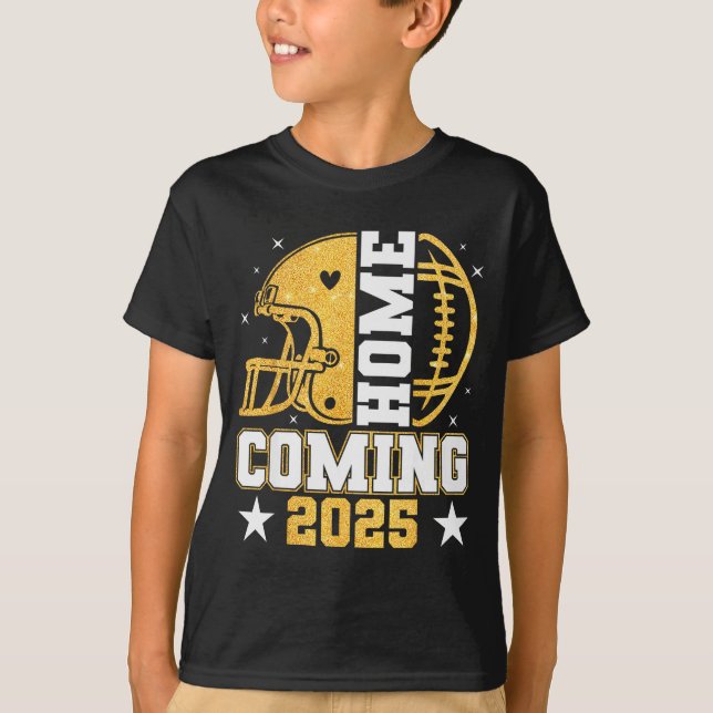 Homecoming 2025 Hoco Football Mom Mama Girl Footba T-Shirt (Front)