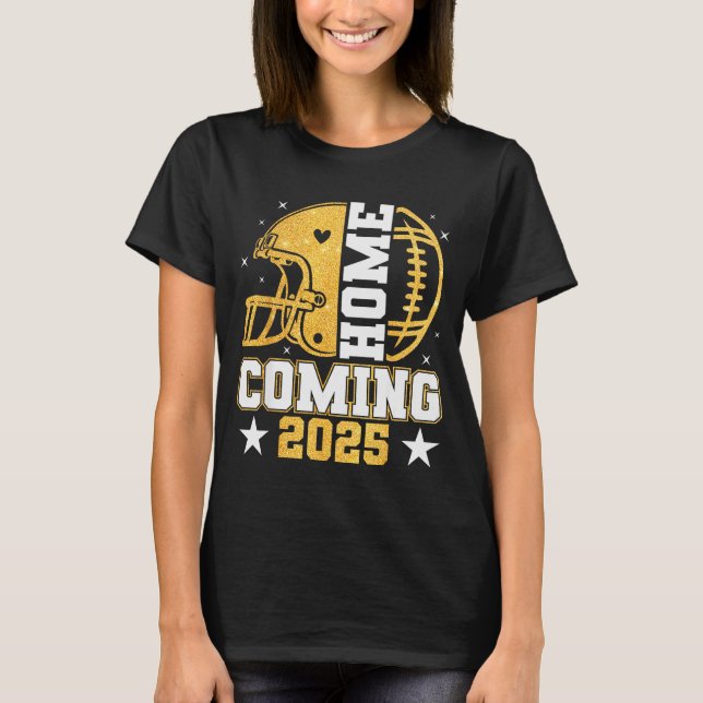 Homecoming 2025 Hoco Football Mom Mama Girl Footba T-Shirt (Front)
