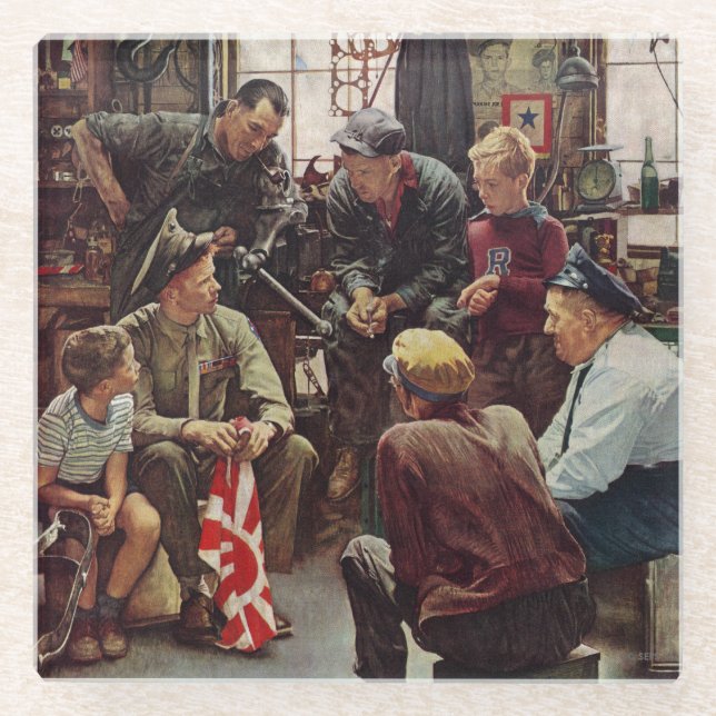 Homecoming Marine Glass Coaster (Front)