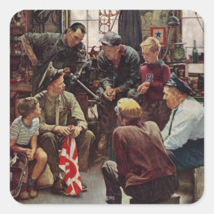 Homecoming Marine Square Sticker