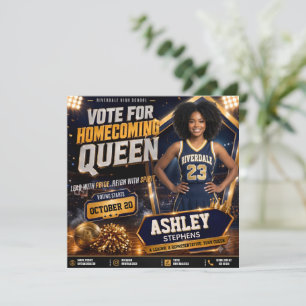 Homecoming Queen Vote High School Campaign Flyer, Invitation