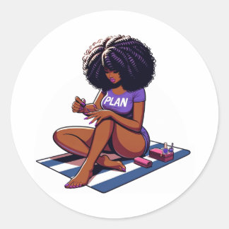 Homegirl Me Time Classic Round Sticker