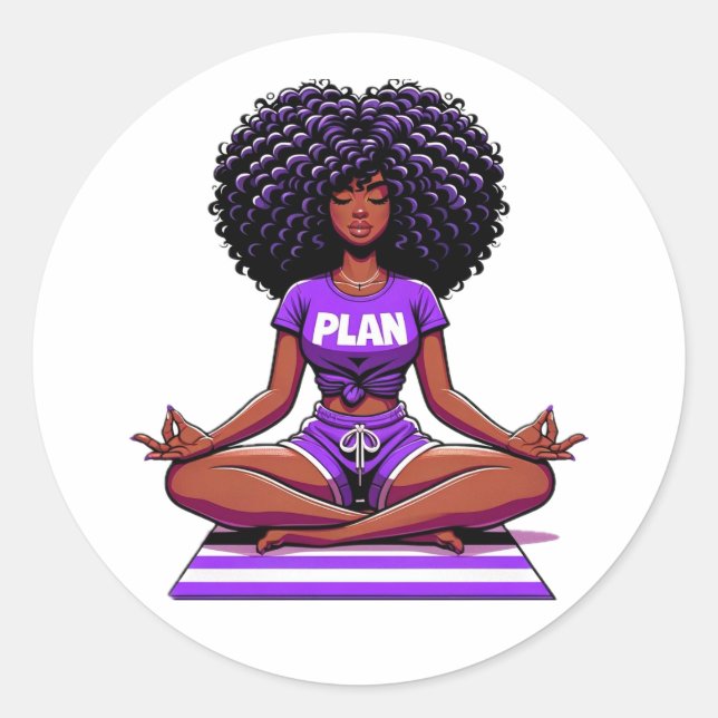 Homegirl Meditate Classic Round Sticker (Front)