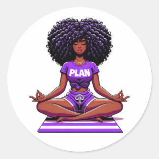 Homegirl Meditate Classic Round Sticker