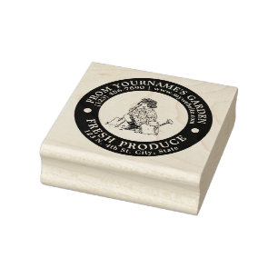 Homegrown Garden Fresh Label Template Rubber Stamp