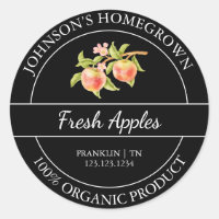 Homegrown Garden Fresh Organic Apple Label