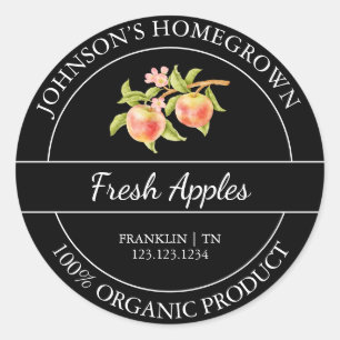 Homegrown Garden Fresh Organic Apple Label
