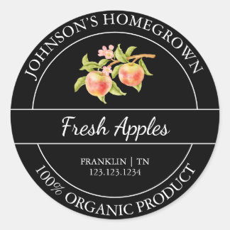 Homegrown Garden Fresh Organic Apple Label
