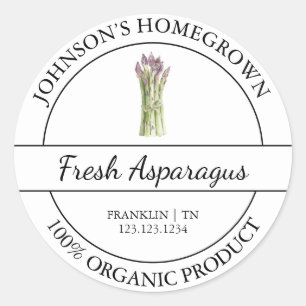 Homegrown Garden Fresh Organic Asparagus Label