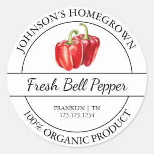 Homegrown Garden Fresh Organic Bell Papper Label