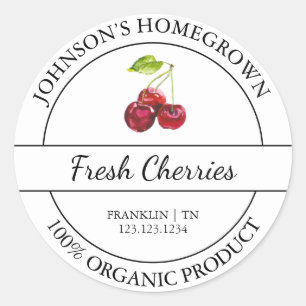 Homegrown Garden Fresh Organic Cherry Label
