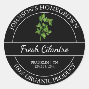 Homegrown Garden Fresh Organic Cilantro Label