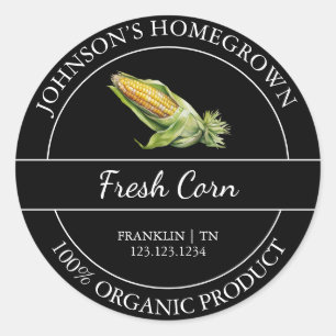 Homegrown Garden Fresh Organic Corn Label
