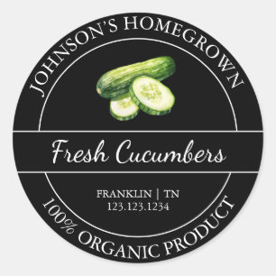 Homegrown Garden Fresh Organic Cucumber Label