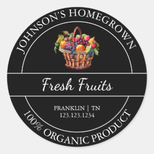 Homegrown Garden Fresh Organic Fruit Label