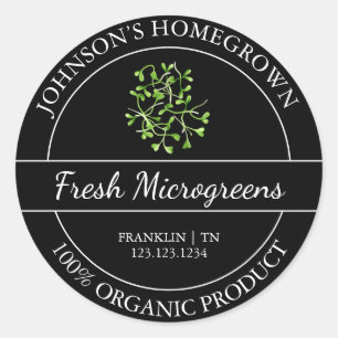 Homegrown Garden Fresh Organic Microgreens Label