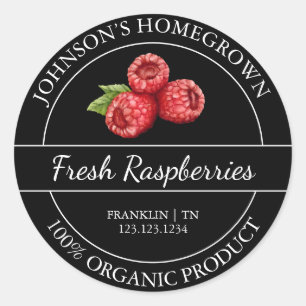 Homegrown Garden Fresh Organic Raspberry Label