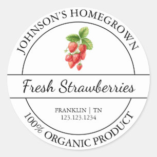 Homegrown Garden Fresh Organic Strawberry Label