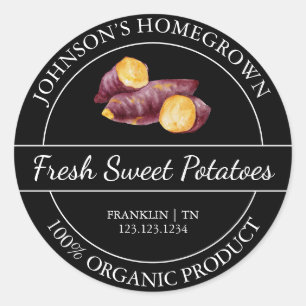 Homegrown Garden Fresh Organic Sweet Potato Label