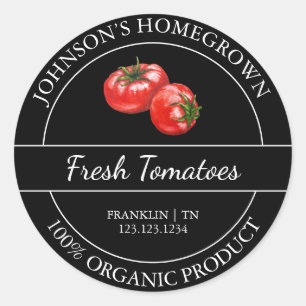 Homegrown Garden Fresh Organic Tomato Label
