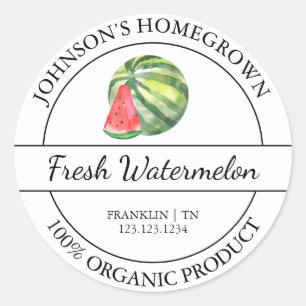Homegrown Garden Fresh Organic Watermelon Label