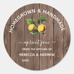 Homegrown & Handmade Apricot Jam Barn Wood Classic Round Sticker