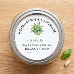 Homegrown & Handmade Basil Pesto Home Canning Classic Round Sticker