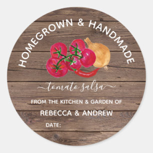 Homegrown & Handmade Chill Tomato Salsa Mason Jar  Classic Round Sticker
