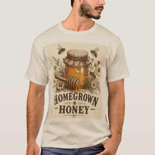 Homegrown Honey Vintage Beekeeping Farmhouse Art T-Shirt