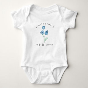 Homegrown with love   Blueberry Trio Watercolor Baby Bodysuit
