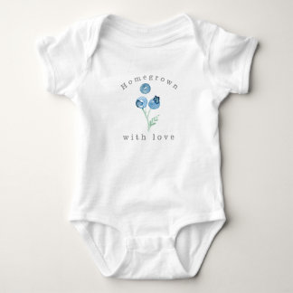 Homegrown with love | Blueberry Trio Watercolor Baby Bodysuit