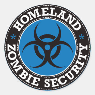 Homeland Zombie Security - Blue B Classic Round Sticker