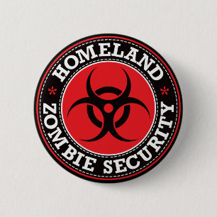 Homeland Zombie Security - Red B 6 Cm Round Badge