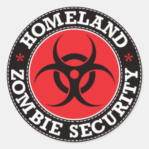 Homeland Zombie Security - Red B Classic Round Sticker