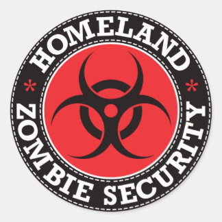Homeland Zombie Security - Red B Classic Round Sticker