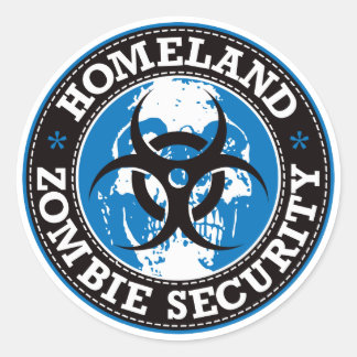 Homeland Zombie Security Skull - Blue Classic Round Sticker