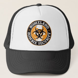 Homeland Zombie Security Skull - Orange Trucker Hat