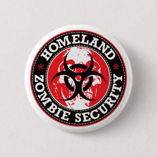 Homeland Zombie Security Skull - Red 6 Cm Round Badge