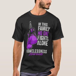 Homelessness Awareness Month Gloves Purple Ribbon T-Shirt
