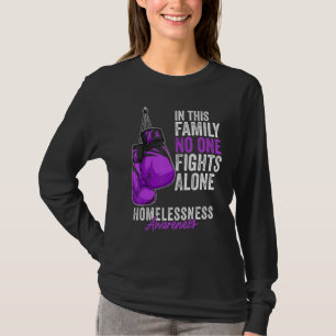 Homelessness Awareness Month Gloves Purple Ribbon T-Shirt