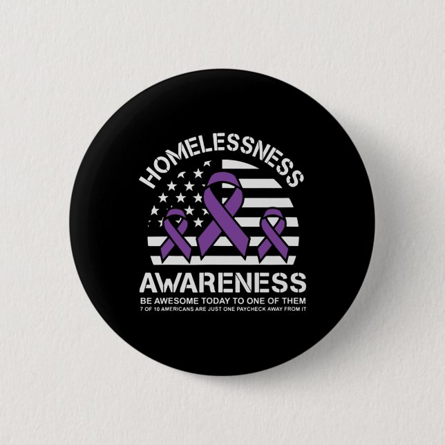 Homelessness Awareness Month Usa Flag  6 Cm Round Badge (Front)