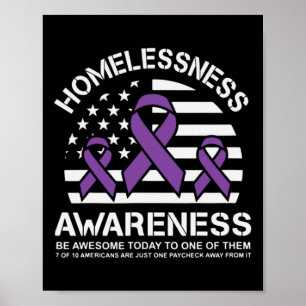 Homelessness Awareness Month Usa Flag Poster