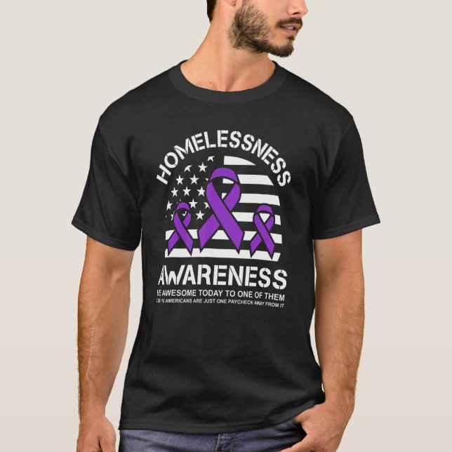 Homelessness Awareness Month USA Flag T-Shirt (Front)