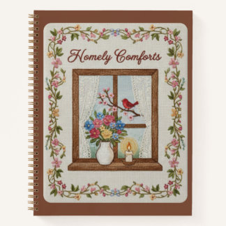 Homely Comforts Embroidered Window & Floral Notebook