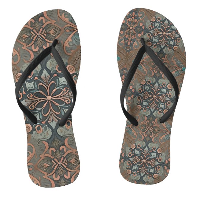 Homely cottage pattern flip flops (Footbed)