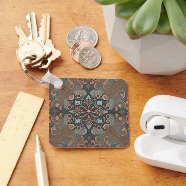 Homely cottage pattern key ring (Desk)