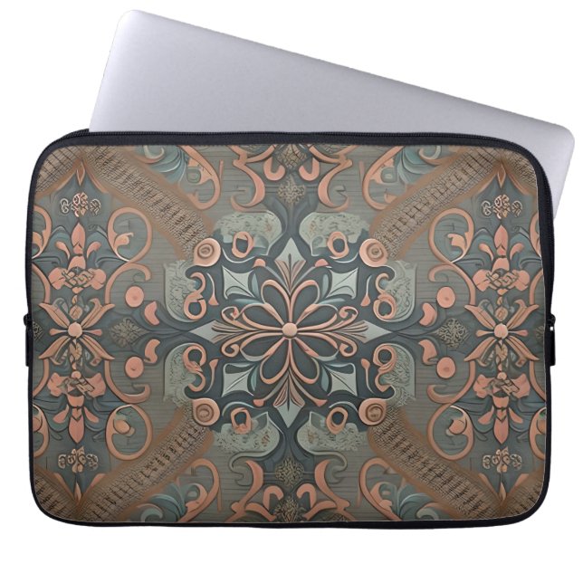Homely cottage pattern laptop sleeve (Front)